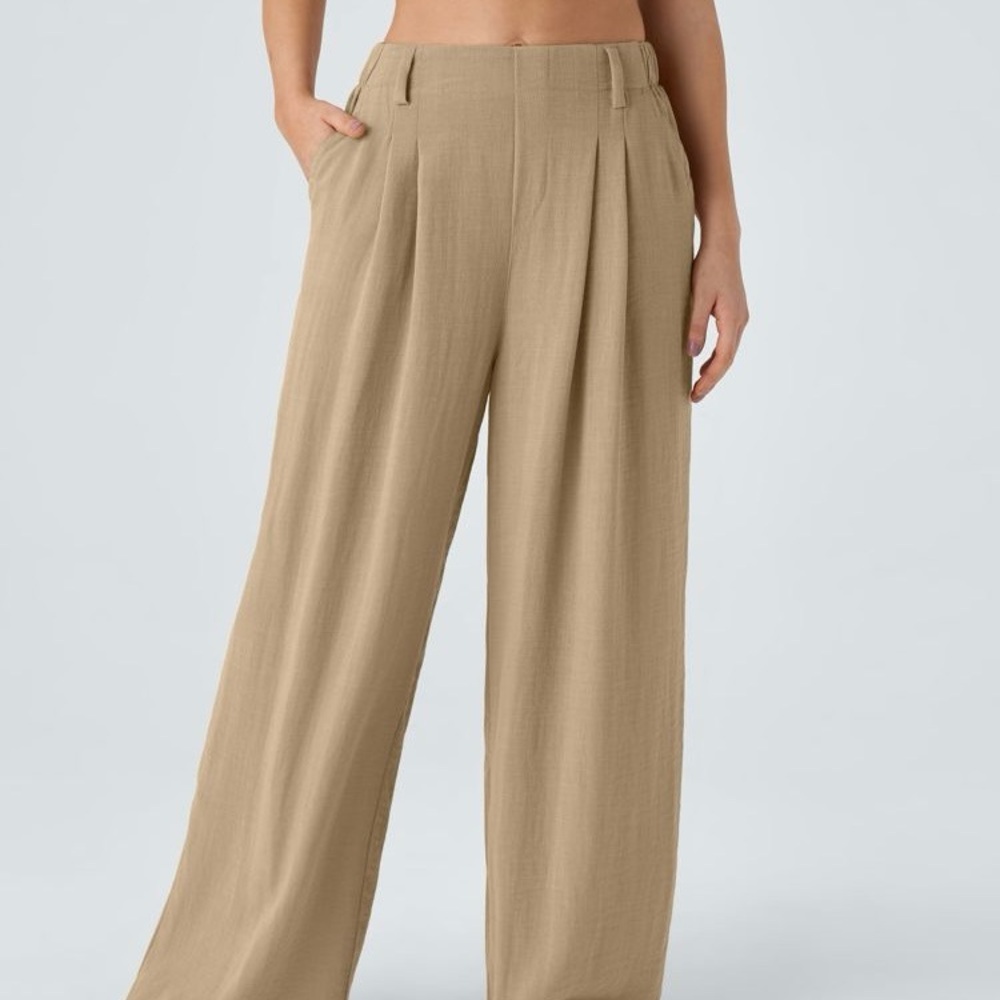 HALARA Tan Wide-Leg Women's Pants
